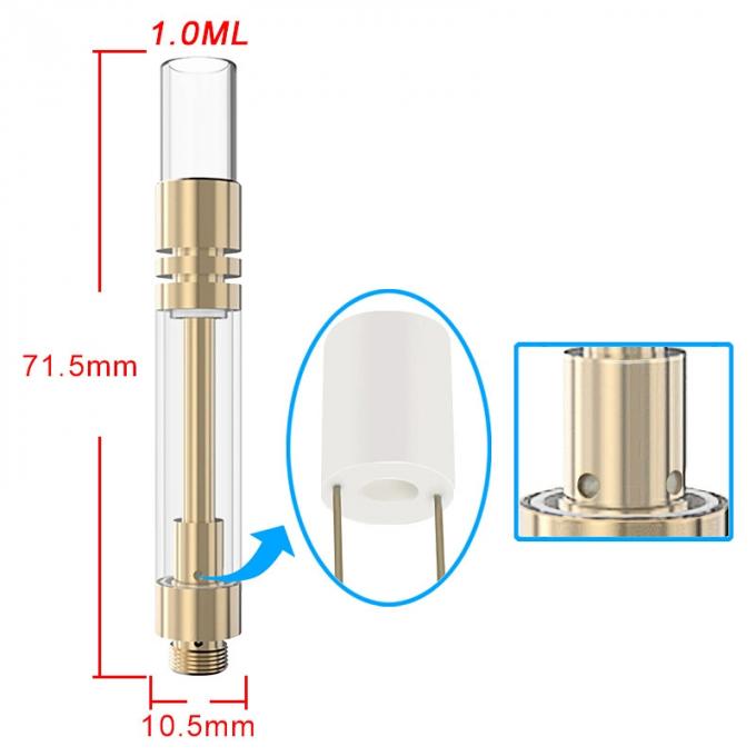 Патрон CBD Vape - стеклянный мундштук, отверстие масла входа 2.0mm*4